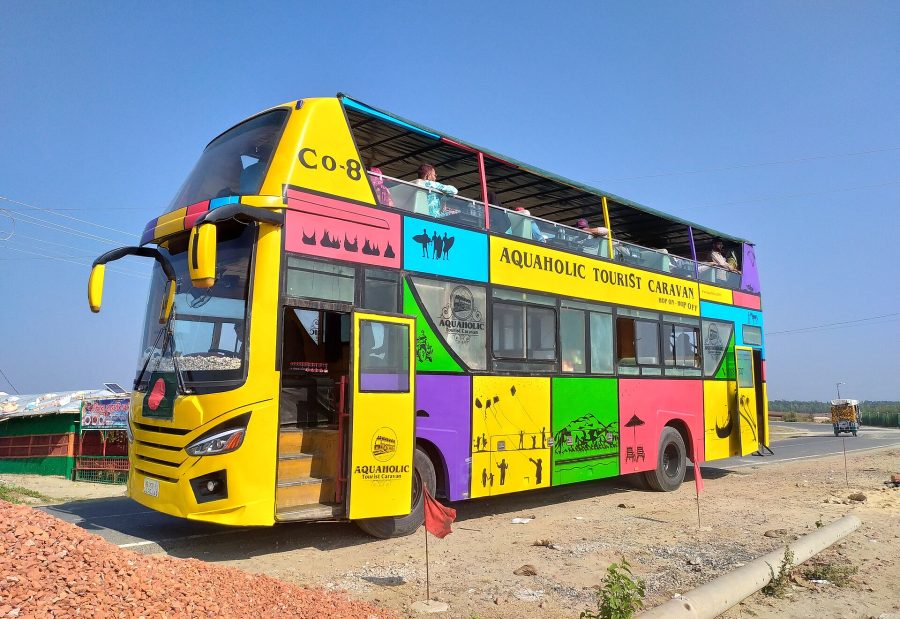 Modern tourist coach from the Victoria Tour transportation fleet
