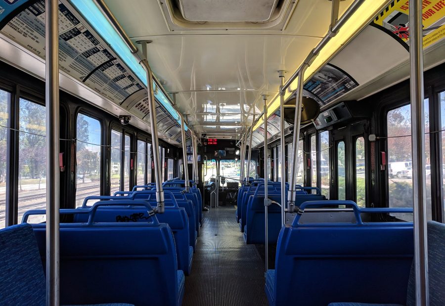 Passenger cabin of a coach used for Victoria Tour group transfers