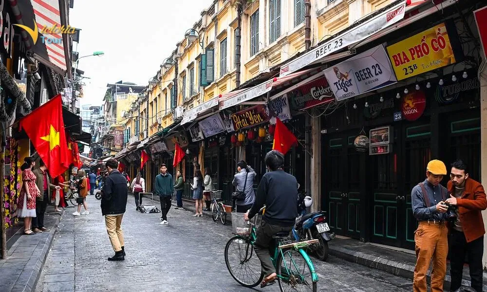 Hanoi Old Quarter showcasing traditional architecture and local street life