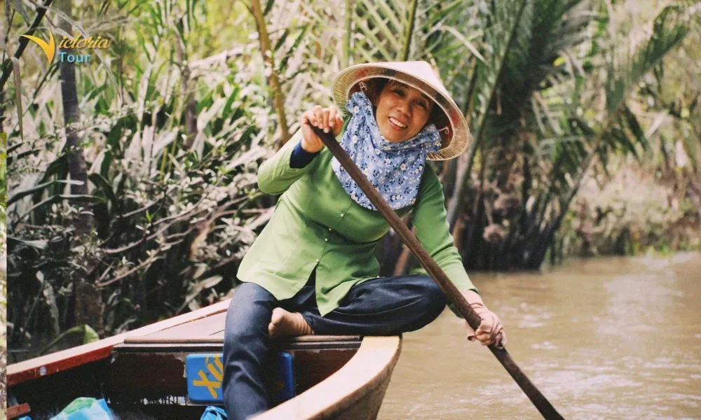 Daily life on the Mekong Delta waterways in southern Vietnam